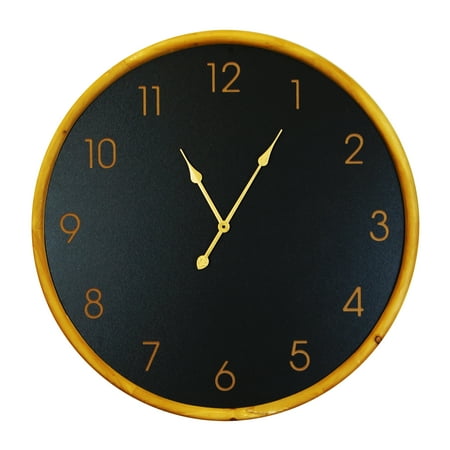 VIP Wood 31.5 in. Black Modern Wall Clock