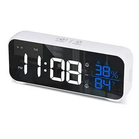 Voice Control Alarm Clock Mirror LED Music Clock Two Sets of Alarm Switches New Digital Bedside Alarm Clock