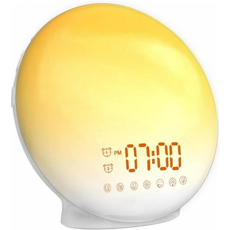 Wake up Light, Smart Sleep Alarm Clock for Kids Adults, Sunrise Sunset Simulation, 7 Natural Sound Machine,FM Radio, 7 Colors LED Night Light, Bedroom Decor Sleep Aid for Hard Sleepers, Christmas Gift