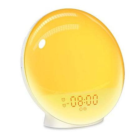 Wake Up Light Sunrise Alarm Clock, Dekala Wake-Up Light Smart Digital Alarm Clock Radio with Sunset Simulation Sleep Aid, Snooze 2 Alarms /7 Sounds /20 Brightness, Ideal Gift for Adults, Kid