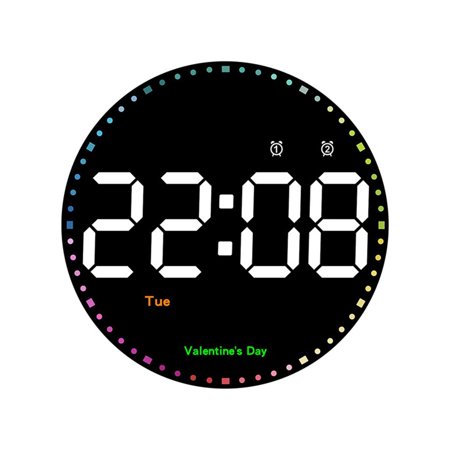 Wall clock 10-inch Led Circular Digital Wall Clock With Remote Control, 10-level Brightness Adjustable, With Alarm Function, Suitable For Living Room Decoration. Alarm clock