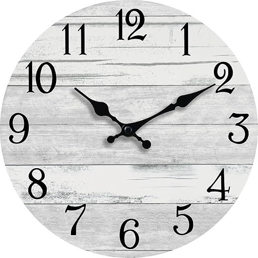 Wall Clock 8 Inch Silent Non Ticking Wall Clocks Battery Operated Country Rustic Design Vintage Retro Decorative for Bathroom Kitchen Living Room(8 Inch)