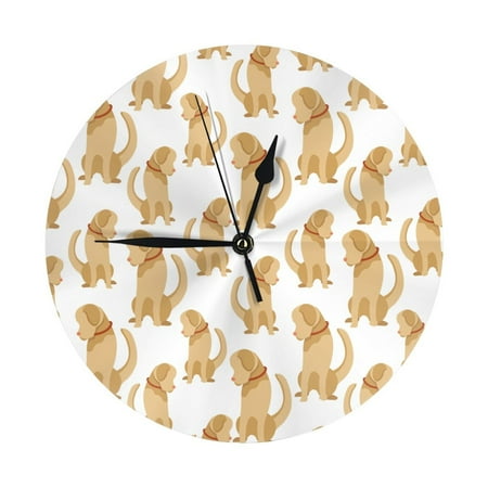 Wall Clock, Labrador Retriever Dog No.1007 Wall Clocks Battery Operated Silent Kitchen Office Wall Clock Decorative, Wall Clock for School Classroom Living Room Bedroom Home Decor