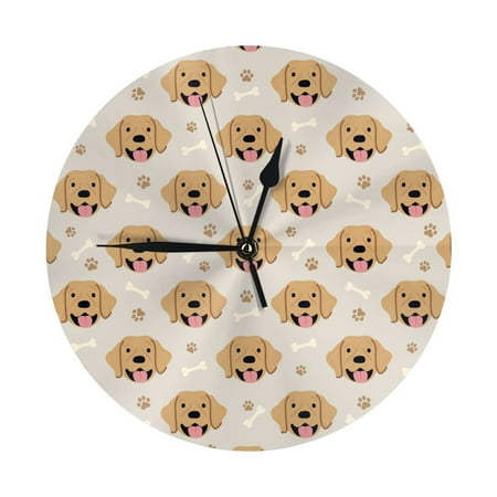 Wall Clock, Labrador Retriever Dog No.1017 Wall Clocks Battery Operated Silent Kitchen Office Wall Clock Decorative, Wall Clock for School Classroom Living Room Bedroom Home Decor