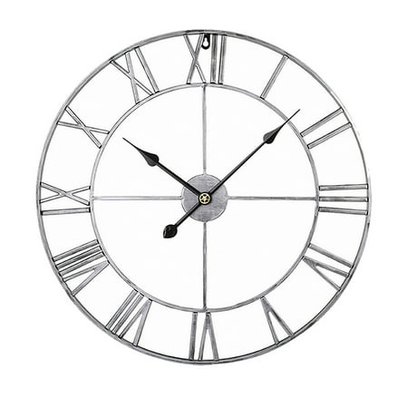 Wall Clock, Metal Retro Numeral Clock, 40CM Modern Round Wall Clocks Almost Silent, Easy to Read for Living Room/Home/Kitchen/Bedroom/Office/School Decor