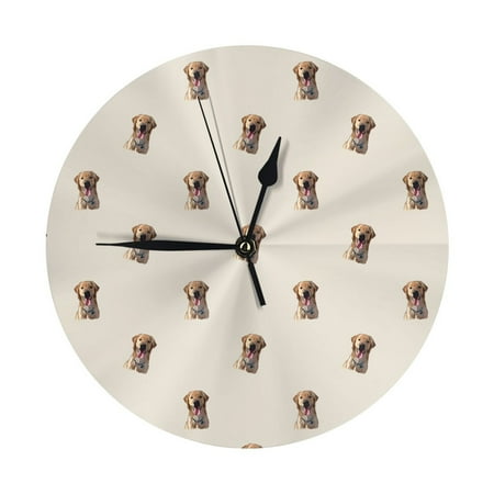 Wall Clock Pleasure Labrador Retriever Dog Wall Clocks Battery Operated, Modern Wall Clock for Bedroom, Classroom, Living Room, Office, Home Decor