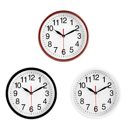 Wall Clock Silent Modern Battery Powered Non-Ticking Round Quartz Wall Clocks for Kitchen Living Room Office Farmhouse Bedroom Bathroom Store,Red,F99423