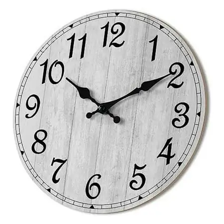 Wall Clocks Operated Silent Non Ticking, Vintage Rustic Wooden Clocks Decorative for Kitchen Bathroom, Living Room