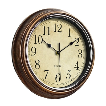 Warkul Wall Clock Vintage Silent Non-ticking Battery Operated Hanging Clock for Living Room Home Decoration