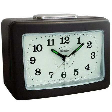 Westclox 47550 Quartz Loud Bell Alarm Clock, Black, Each