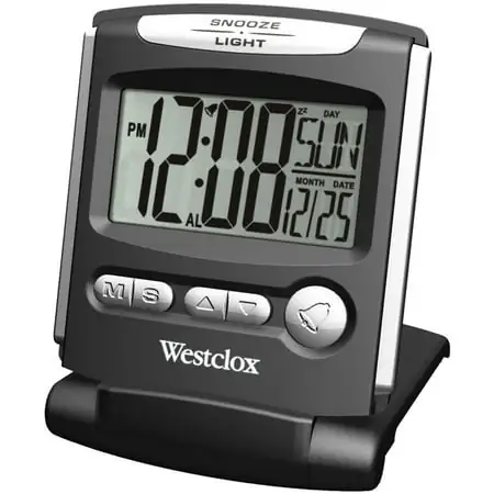 Westclox 72028 Folding Travel Alarm Clock, Grey, Each