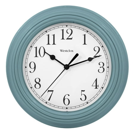 Westclox 9 inch Sea Fog Blue Round Simplicity Analog QA Wall Clock