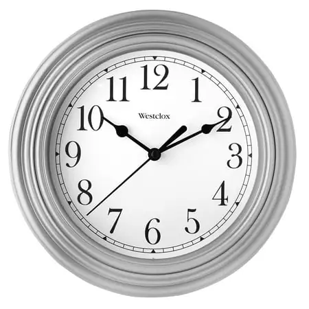 Westclox 9 inch Silver Round Simplicity Analog QA Wall Clock