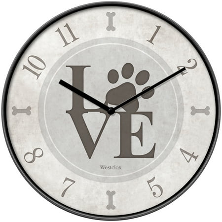 Westclox Gray Love Paws 10 Analog QA Wall Clock - Cute and Stylish Timekeeping for Animal Lovers.