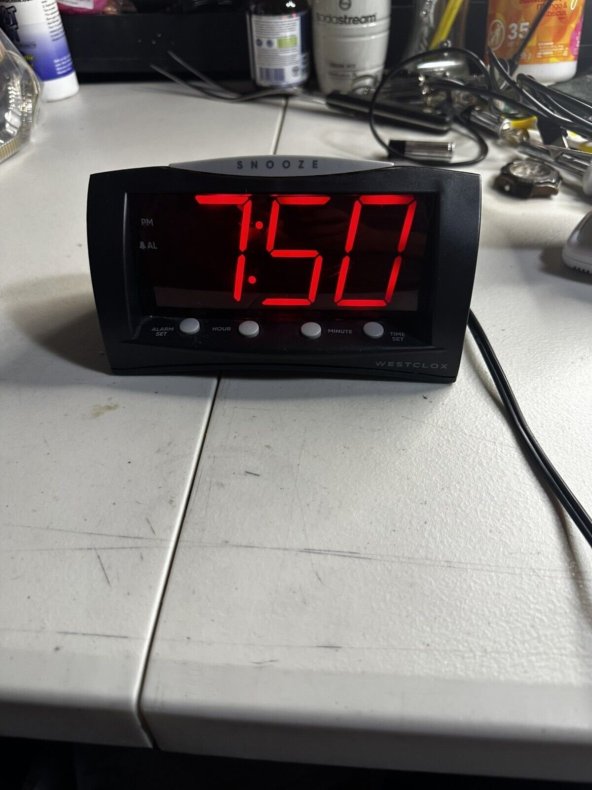 Westclox Red Digital Display Model 66705 Alarm Clock Large Numbers Tested works