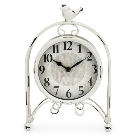 Westclox Vintage Style Analog QA Metal Bird Table Clock - Stylish and Unique Timekeeping