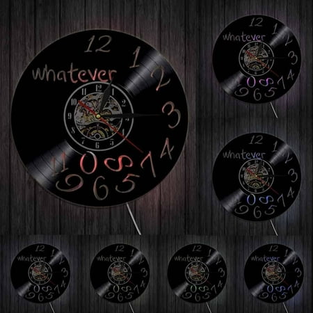 Whatever,I'm late anyway Whatever Wall Clock Vintage Vinyl Record Clock Wall Watch Housewarming Gift Home Decor Clock Timepiece