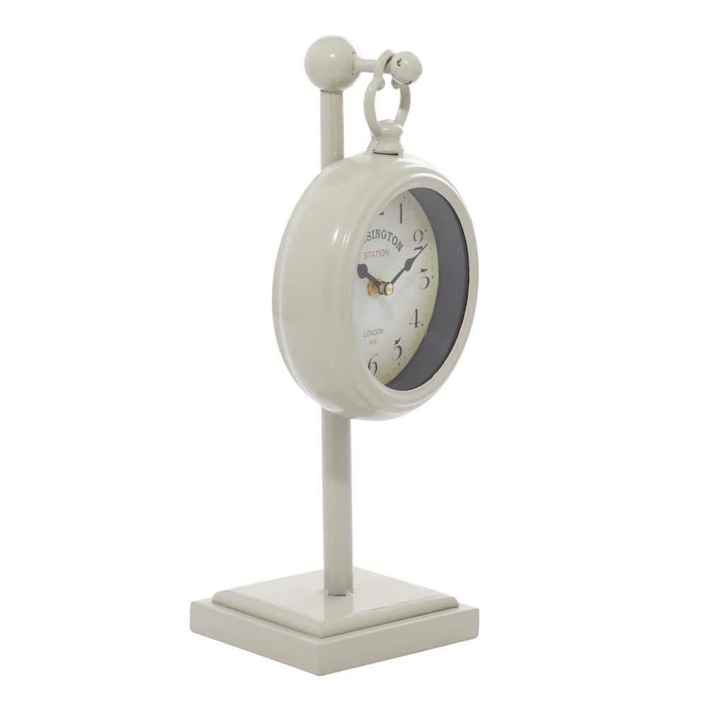 White Metal Pendulum Analog Clock