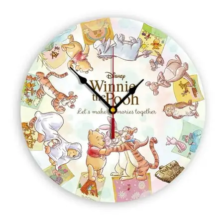 Winnie the Pooh Wall Clock, Clear Glass Dial, Silent and No Ticking Sound, Suitable for Bedroom, Office, School, Home and Living Room as a Gift or Decoration, Large Size 12 Inches