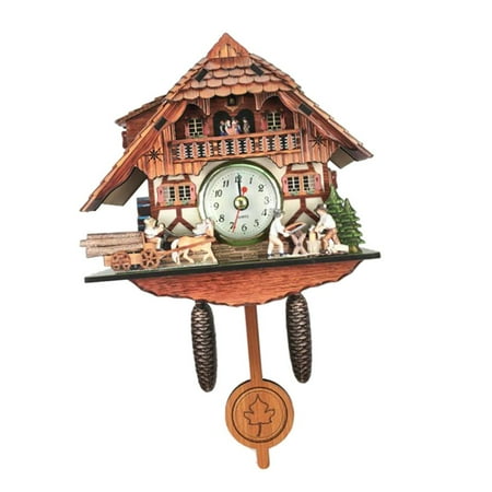 Wooden Cuckoo Clock Decorative Wall Clock with Movement Novelty Gift , G G