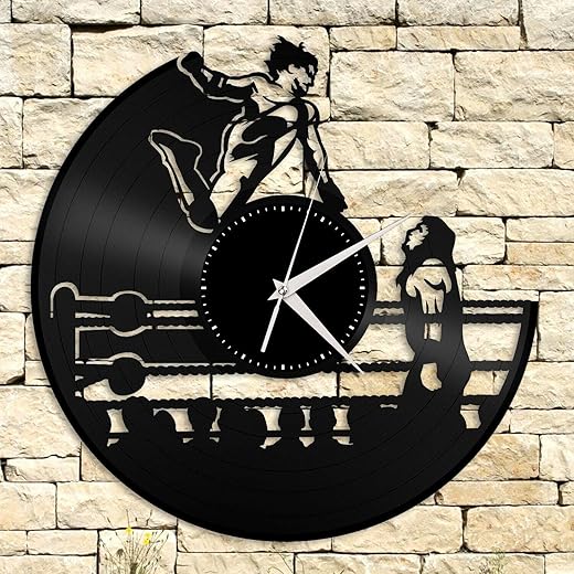 Wrestling Vinyl Wall Clock Unique Gift for Friends Home Living Room Decoration Vintage Design Office Bar Room Home Decor