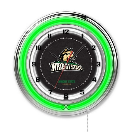 Wright State University 19 Double Neon Wall Clock