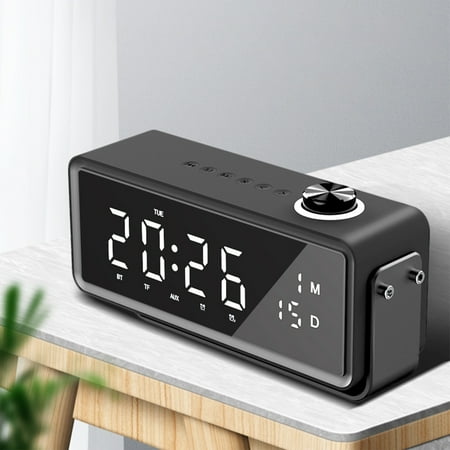 XGFHYJEH Alarm Clock Radio, Atomic Clocks, Alarm Clock for Kids, Digital Clocks Large Numbers, Small Smart Bedside Tabletop Clock with Large LED Display