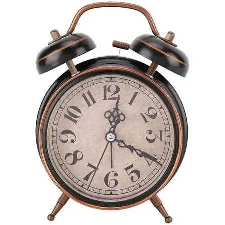 XIOP Alarm Clock Vintage Mechanical Light Night Luminous Manual Clock Double Twin Bell Clock for Bedrooms Time Management Heavy Sleepers(1#)(Pattern Randomly)-240524