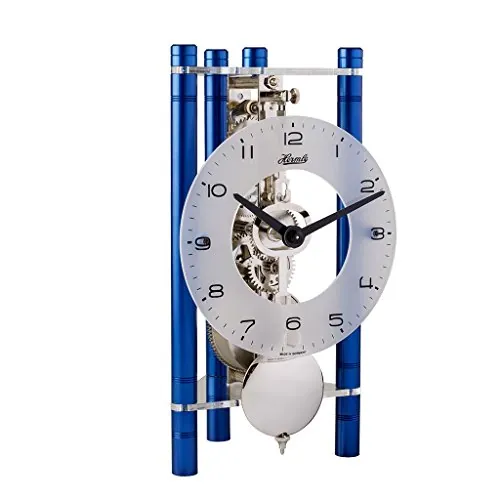 LAKIN Mechanical Mantel Clock By Hermle 23025Q70721 | Blue, Silver Pendulum