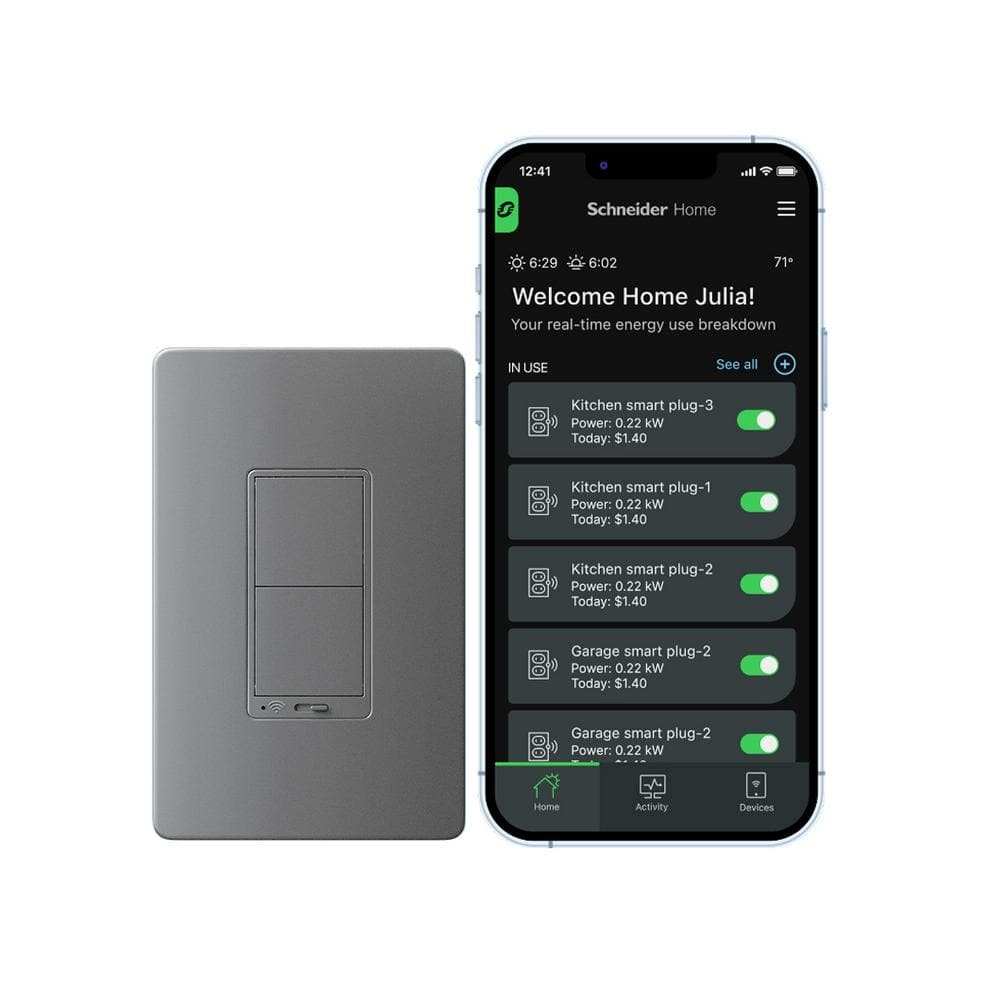 X Series 15 Amp 600-Watt Single-Pole/3-Way Matter Smart Wi-Fi Energy Monitor Rocker...