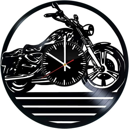 YanGxx Motorcycle Club Gift for Fan Handmade Vinyl Record Wall Clock - Get Unique Bedroom or livingroom Wall Decor - Gift Ideas for Boys and Girls Perfect Element of The Interior Unique Modern Art