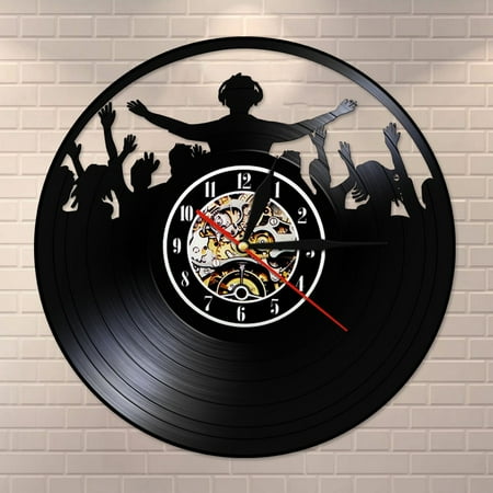 YanGxx Pub Bar Mix DJ Ballroom Vinyl Record Wall Clock Personalized 12 Disco Dancing Room Wall Art Decorative Vintage Handmade Watch