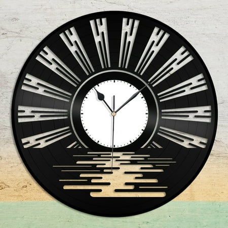 YanGxx Sunset Vinyl Wall Clock Souvenir Personalized Gift Home Living Room Decoration Vintage Design Office Bar Room Home Decor