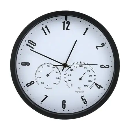 YARNOW Multi-purpose Wall Clock Hygrothermograph Wall Clock for Home Bedroom No Battery