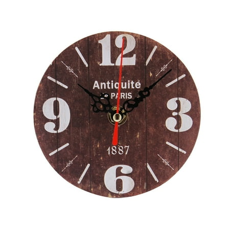 YEHGEQ CK001 ANTIQUITE Paris Vintage Clock Wall Clock Living Room Clock 11# Clearance,Vintage Style Non-Ticking Antique Wood Wall Clock for Home Kitchen Office