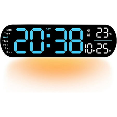 YEHOOM Clock,Multi Functional LED Display Clock,Upgraded Digital Wall Clock Large Display 9 Inches,Clocks with Day and Date,Digital Clock with Date and Day of Week