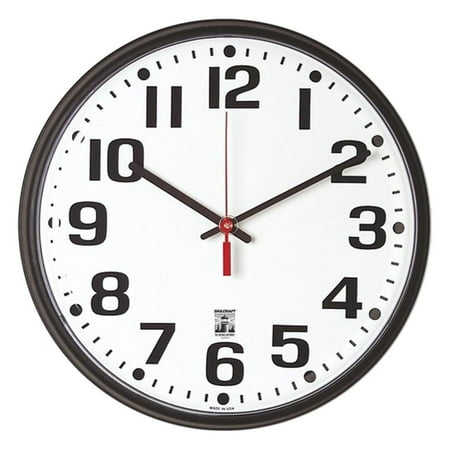 YfulYde 6645-01-557-3148 Plastic SelfSet Wall Clock with White Face, 12-3/4-Inch Diameter, Black