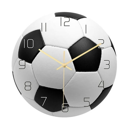 Yongwei wall clock Creative Wall Clock Acrylic Football Design Hanging Clock Mute Movement Decorative Wall Clocks Decor for Living Room Bedroom Study