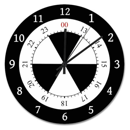 YOSITiuu Military Time 15 Hour Format Wall Clock Wooden Wall Clocks Battery Operated 15 Inch Silent Non-Ticking Modern Hanging Clock for Bedroom Living Room Farmhouse Wall Decor