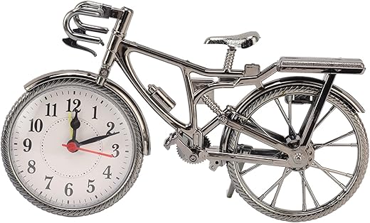 Yosoo Vintage Bicycle Clock, Unisex Desktop Alarm Clock, Analog Display, Motorbike Shape, Compact Size, Long Service Life