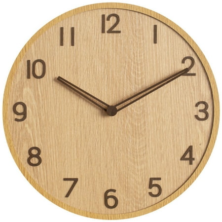 Yuangui Japanese Wood Wall Clock for Living Room and Bedroom Decor