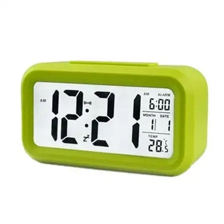 Zendure Alarm Clock, Electronic Digital Alarm Clock Battery Operated Small Desk Clock Bedside Clock with Big LED Screen, Indoor Temperature, Date, for Kids Heavy Sleepers