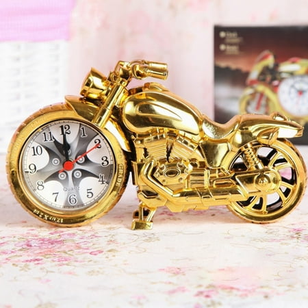 ZUBKTE Bedroom Alarm Clock Motorcycle Motorbike Pattern Alarm Clock Desk Clock Creative Birthday Gift Cool Clock