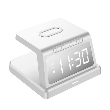 Zummy ZTECH ChargeX Rise - Wireless Charging Alarm Clock with 3 Alarms, 5 Brightness Settings, 15W Output, 12/24 Hour Mode