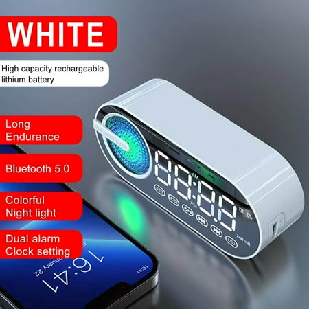 ZZkhGo Clock Smart Home Alarm Clock for Kids Drop-proof Wireless Bluetooth Speaker Alarm Clock Good Sound Quality Long Battery Life Desktop Companion