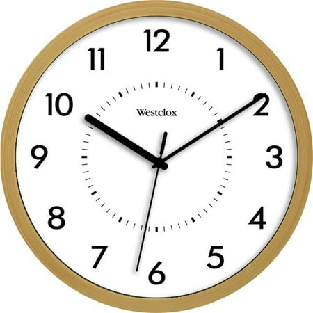 10 x 10 in. Indoor Contemporary Analog Wall Clock, Glass & Plastic Beige