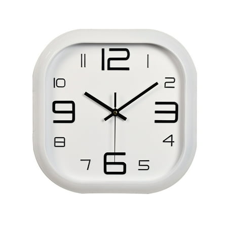 12inch Plastic Square Wall Clock Simple Hanging Clocks Modern Decor for Living Room Bedroom Office