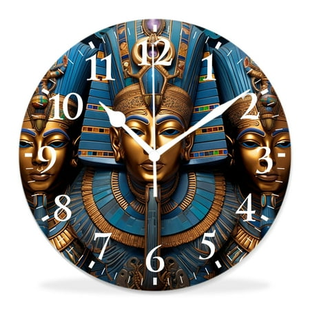 12 Inch Wall Clock Battery Operated Silent Clock Decorative for Office, Kitchen, Outdoor, Living Room，Ancient Egyptian Parchment Old Creative