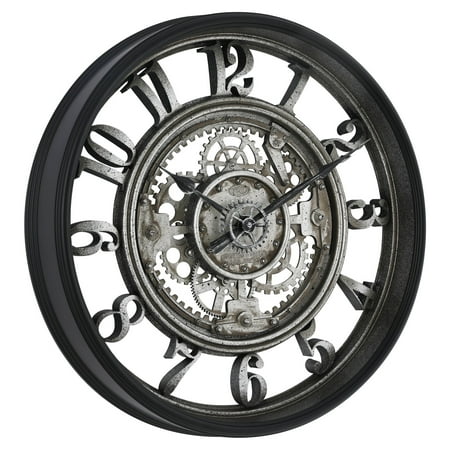 20 Indoor Rustic Metal Arabic Moving Gear Analog Wall Clock