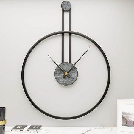 24.4x18 Inch Large Modern Metal Farmhouse Oversized Decorative Wall Clocks for Living Room,Big Minimalist Wall Clock with Vintage Gray White Dial for Office,Dining Room